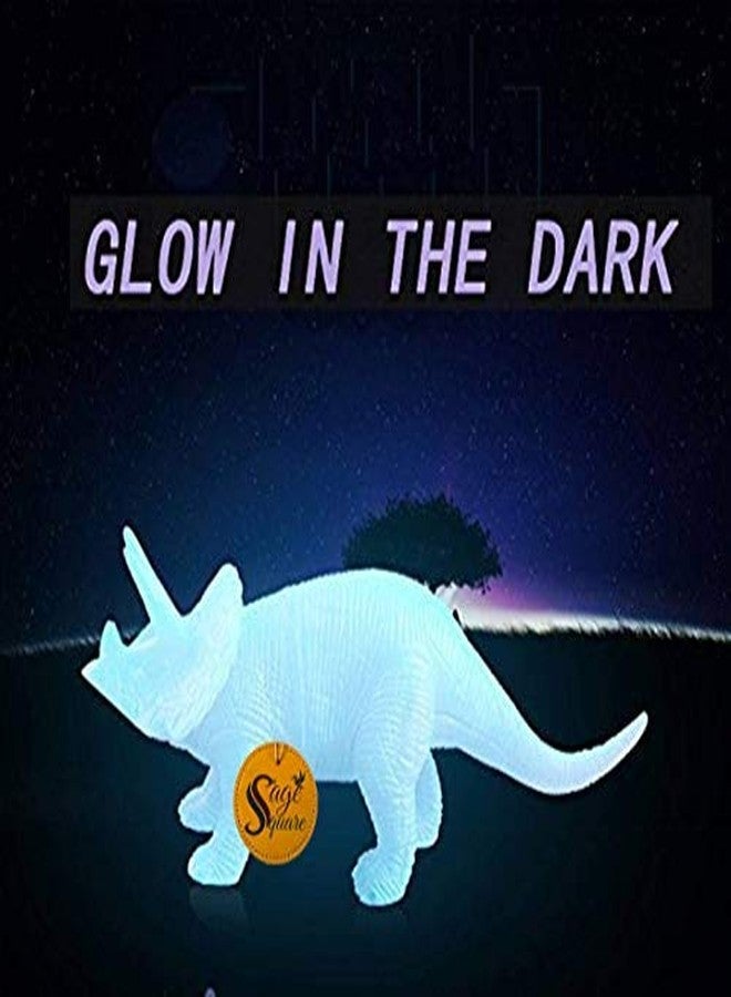 Sage Square Educational Dinosaur Play Set Toys - Kids Realistic Toy Dinosaur Figures for Themed Birthday Party and Education! (Set of Neon) - Image 2